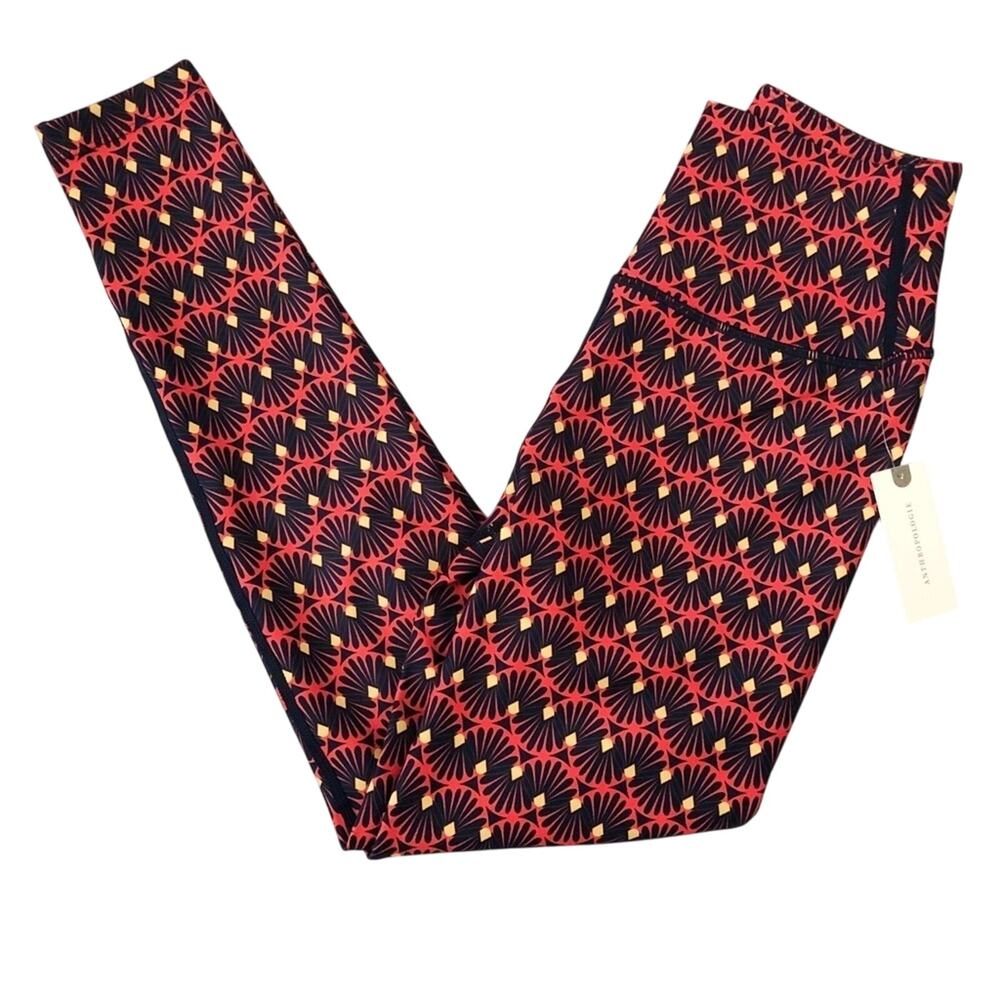 Anthropologie Splits59 Red Abstract Leggings NEW